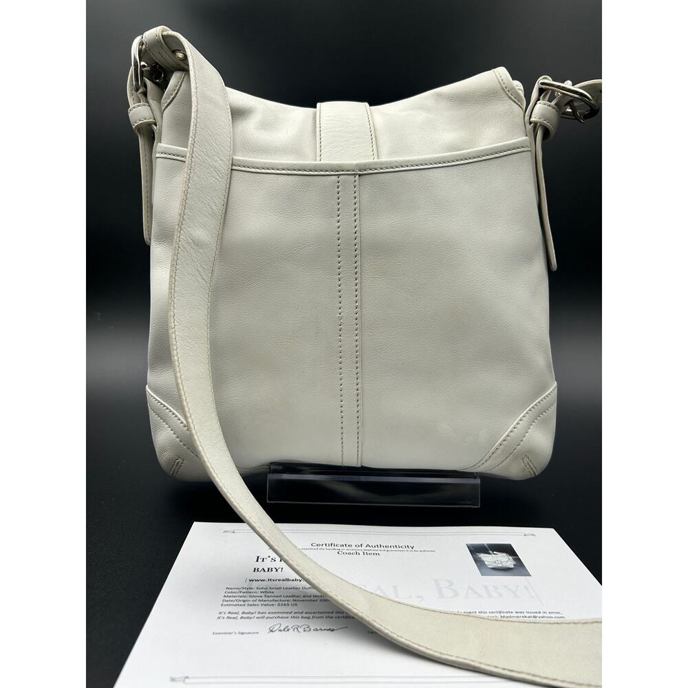 Vintage Coach Soho Duffle Crossbody Ivory Leather Y2K Bag COA L04D-9480 - Picture 2 of 11
